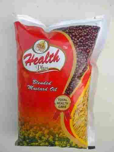 Made In India Health Plus Total Health Care Kachhi Ghani Blended Mustard Oil Pouch 1 Ltr