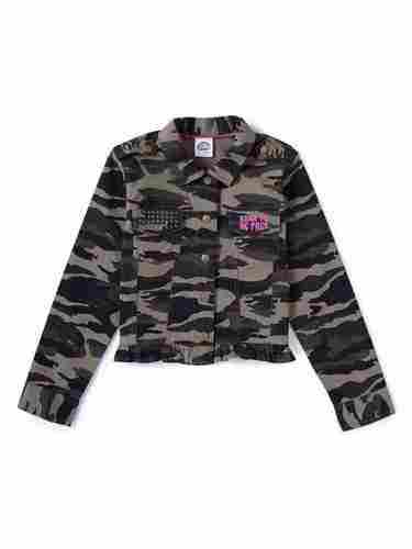 Full Sleeve Girls Military Design Jacket