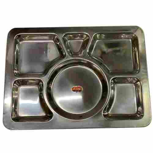 Stainless Steel 6 Compartment Plate