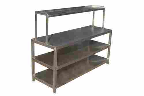 Work Table with 2 Under Shelfs & 1 Overhead Shelf, Stainless Steel