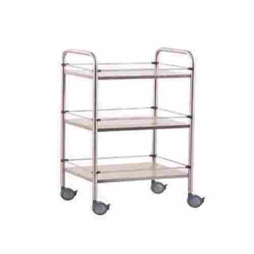 Stainless Steel Three Shelves Hospital Instrument Trolley