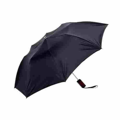Plain Black Polyester 2 Fold Monsoon Umbrella