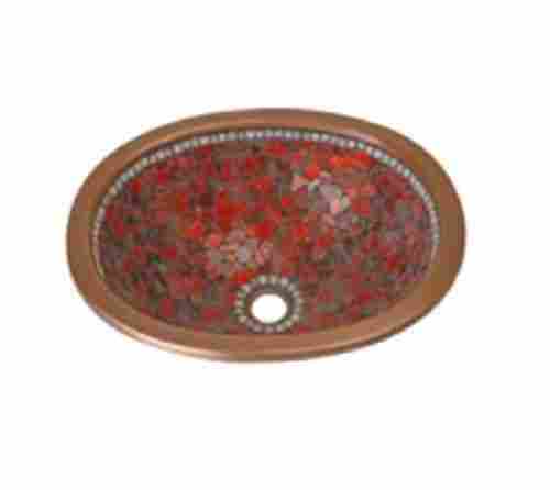 Copper Bathroom Round Shape Pedestal Wash Basin
