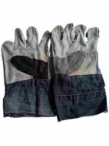 Leather And Jeans Hand Safety Gloves