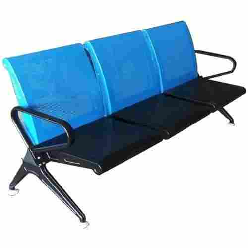 3 Seater Black Blue Mix Waiting Visitor Stainless Steel Chair