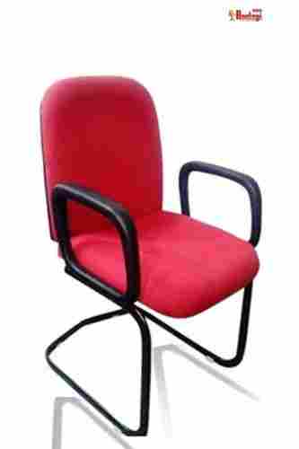 Portable Red Fabric Seat Office Visitor Chair