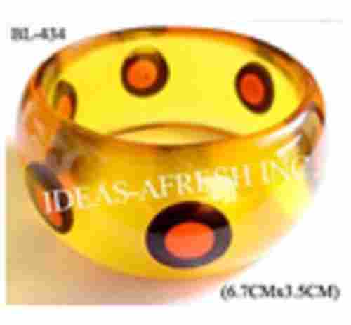 Yellow Color Design Resin Bangles For Womens