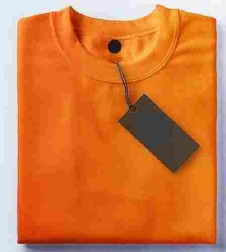Orange Color Round Neck Plain T Shirt