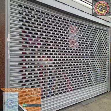 Grey Square Cut Perforated Rolling Shutter