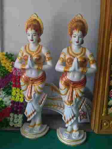 White and Golden Fiberglass Statues For Decoration