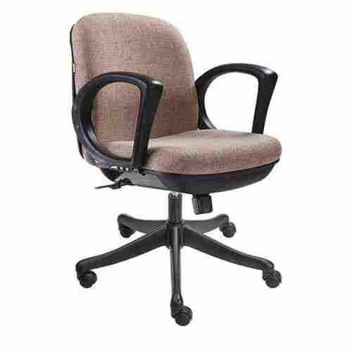 Modern Black and Brown Mid Back Workstation Chair
