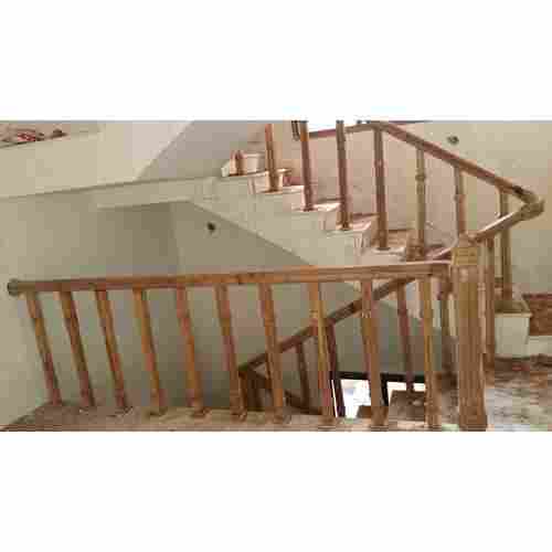Brown Wooden Staircase Railing