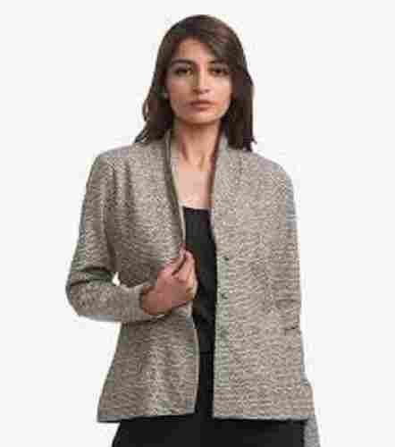 Office Wear Formal Ladies Cotton Jackets, Full Sleeves, Gray Color (Size L, Xl)