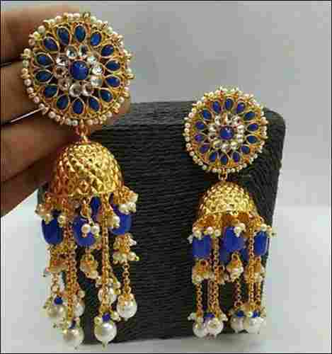 Ladies Golden Brass Designer Earrings