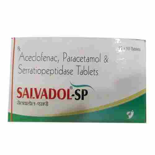 Salvadol SP Aceclofenac Paracetamol and Serratiopeptidase Tablets