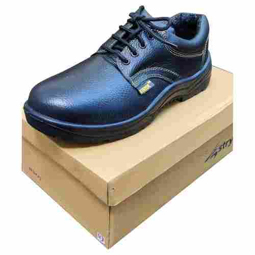 Oil Resistant Black Leather Safety Shoes