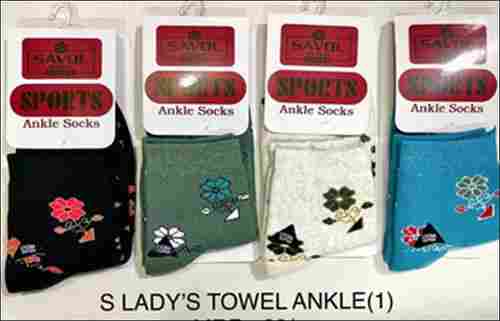 Ladies Comfortable Towel Ankle Printed Socks