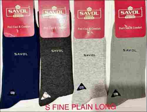 S Fine Plain Long Socks