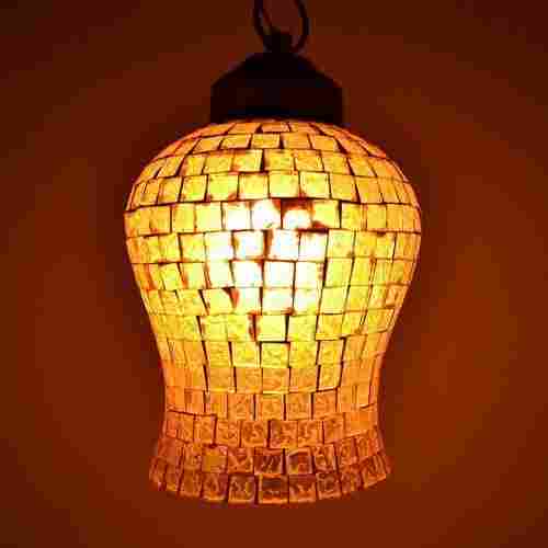 Decent Glass Made In India Bell Shaped Glass 40w Pendant/Hanging Turkish Lamp For Living And Home Decoration (Yellow; 20 Inch)