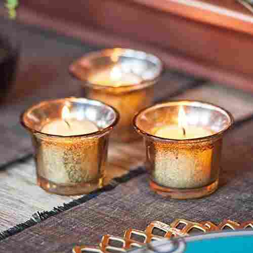 Decent Glass Tealight Candle Holder Glass Votive For Wedding, Birthday, Holiday &Amp; Home Decoration, Set Of 12 (Gold, 12)