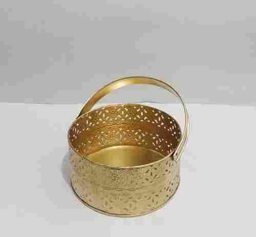 Iron Gold Color Powder Coated Basket Small