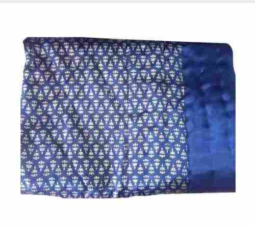 Plain Pattern Blue Color Silk Jaipuri Quilt