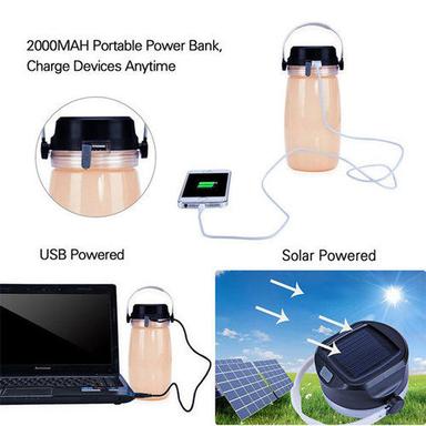 5 in 1 Solar Camping Jar / 2000 MAH Portable Power Bank