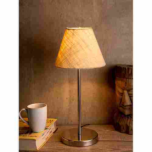 Metal Table Lamp with White Jute Shade