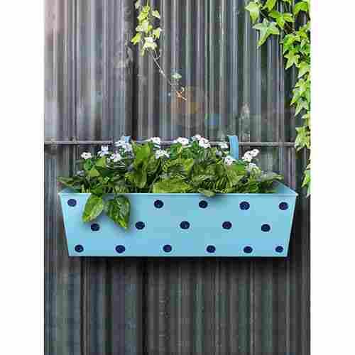 Polka Dot Rectangle Planter Blue