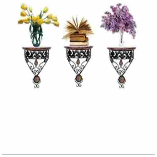Desi KarigarAR Wooden and Wrought Iron Wall Bracket Combo Pack Of 3