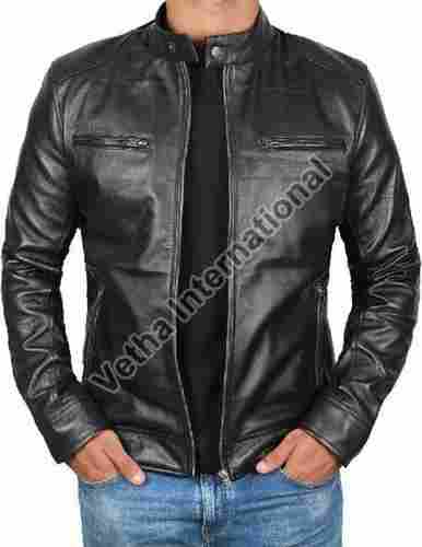 Mens Leather Jacket - Full Sleeve