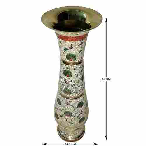 Printed Hand Crafted Brass Flower Vase