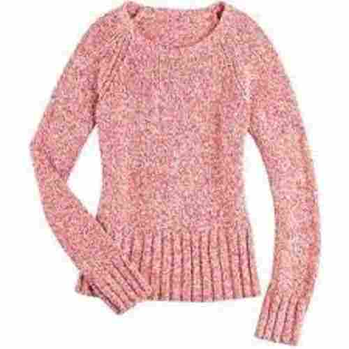 Ladies Plain Woolen Sweatshirts, Full Seeleve, Pink Color, Party Wear And Casual Wear