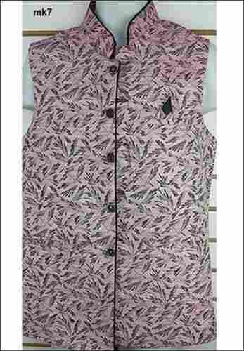 Mens Sleeveless Printed Silk Jacket