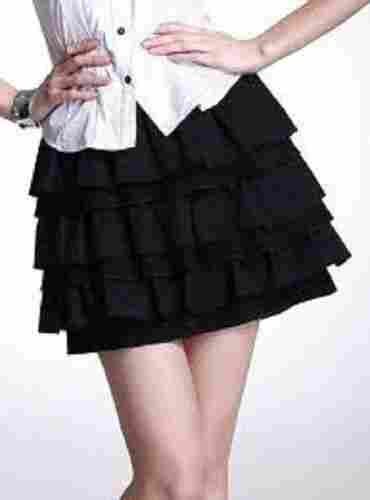 Plain Short Skirt For Ladies, Black Color