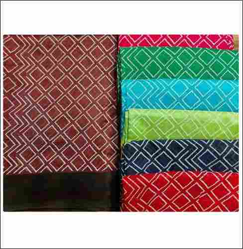 Ladies Printed Semi Raw Silk Sarees