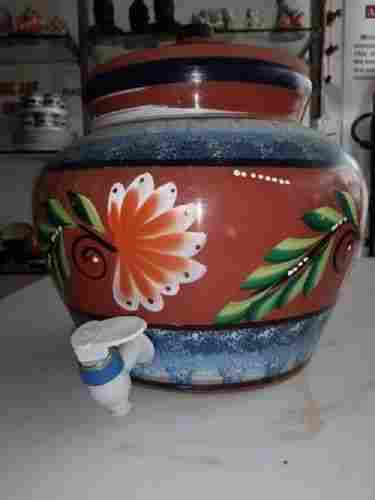 Terracotta Clay Red Color Painting Matka