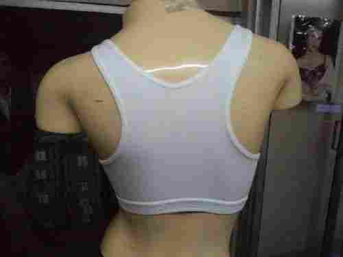 Medium Impact Plain Sports Bra For Ladies, Extremely Comfortable To Wear, White Color