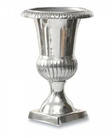 Polished Silver Color Aluminum Flower Vase