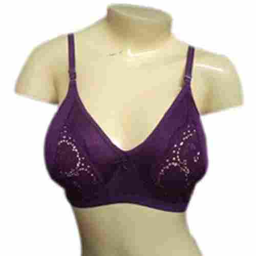 Shiny Look Fancy Netted Bra For Ladies, Superior Comfort And Daily Wear, Purple Color
