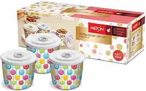 Milton Multipurpose Plastic Jars, Round Shape, High Quality, Set 3 Jars, 700ml Capacity
