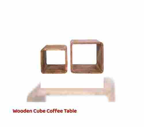 Wooden Cube Shape Coffee Table