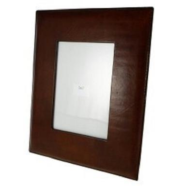 Brown Elegant Design Leather Photo Frame For Framing Photos, Square Shape, Plain Pattern, Polished Finishing
