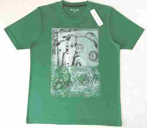 Mens Half Sleeve Cotton Printed T Shirt, Round Nack, Extreme Comfortable, Fine Quality, Green Color