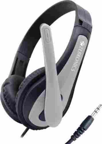 ZEBRONICS Zeb Bolt Wired Headset (Gray, On the Ear)