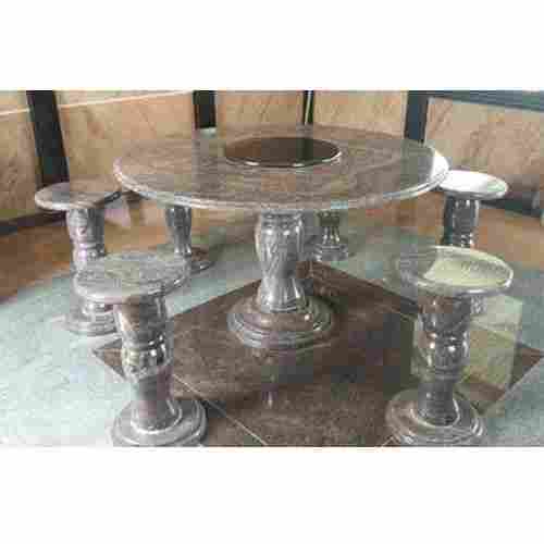 Granite Dining Table Set Without Arm Rest Chair