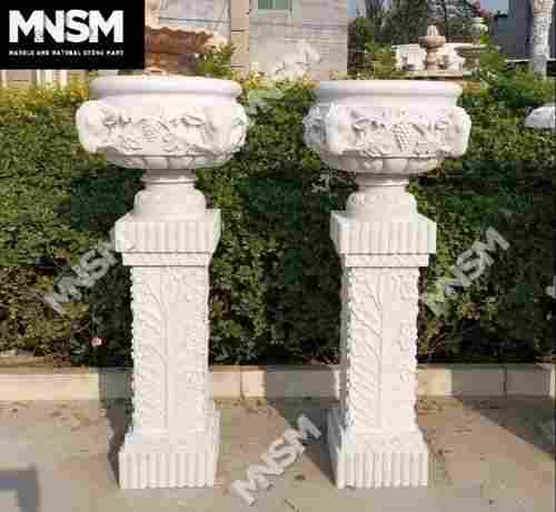 White Marble Carving Planter 5 Feet