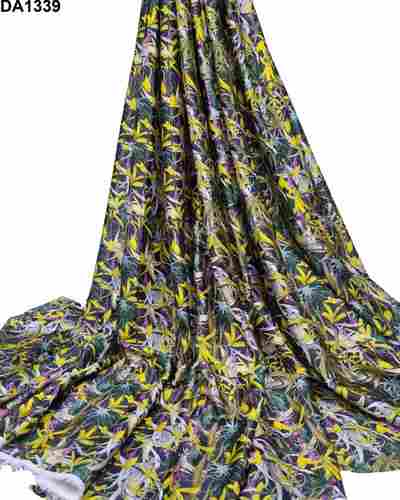 Baby Sartin/Satin Silk Digital Print Fabric Unstitch Fancy Material for Women's Clothing (2.5 Meter Cut, 58" Width)