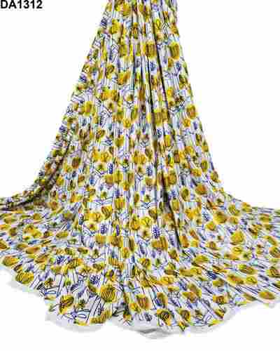 Twill Silk Digital Print Fabric Unstitch Fancy Material for Womena  s Clothing (2.5 Meter Cut, 58" Width)
