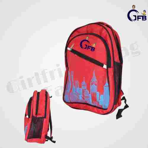 Light Weight Red and Black Color College Bag